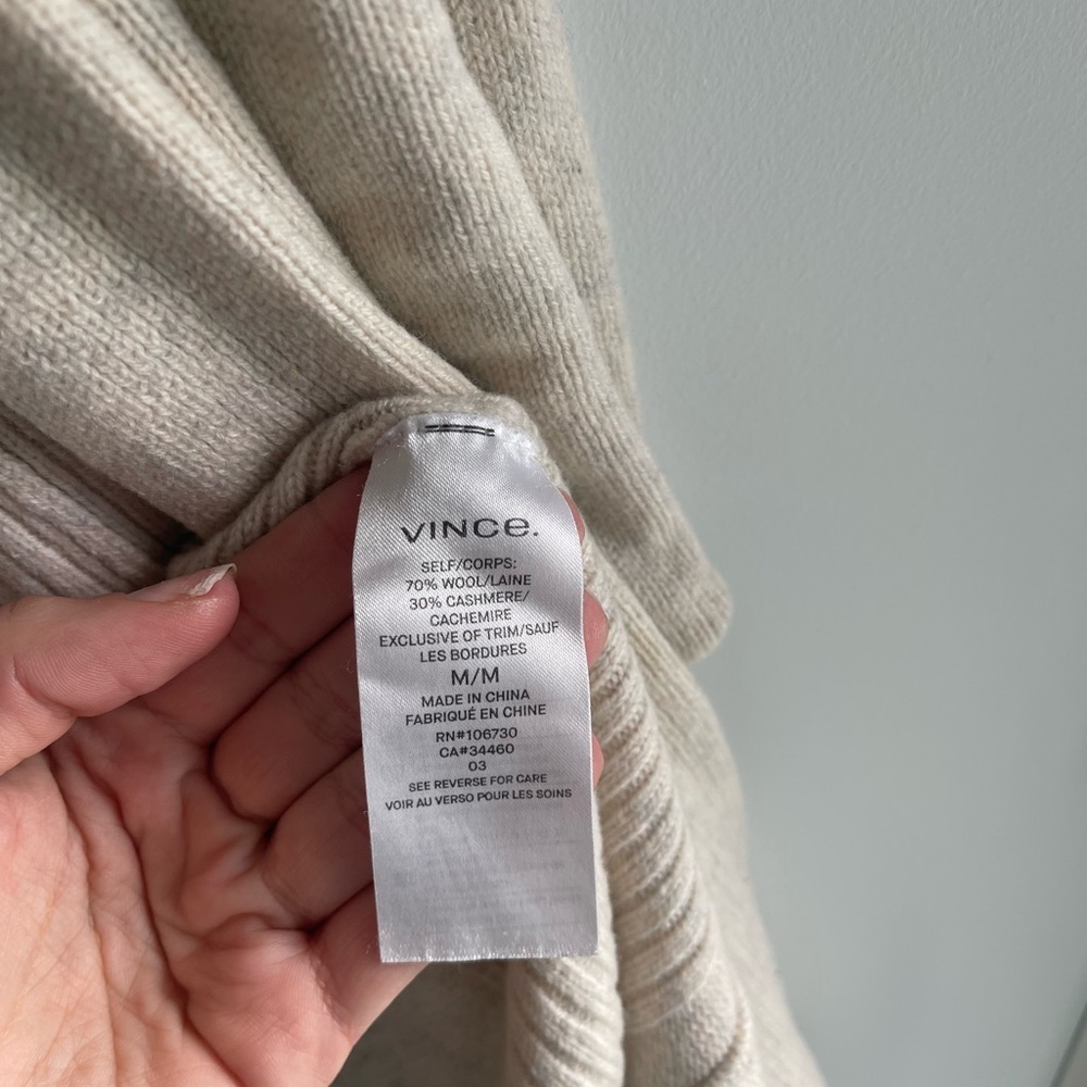Vince Wool Cashmere Cream Cardigan - Picture 9 of 10